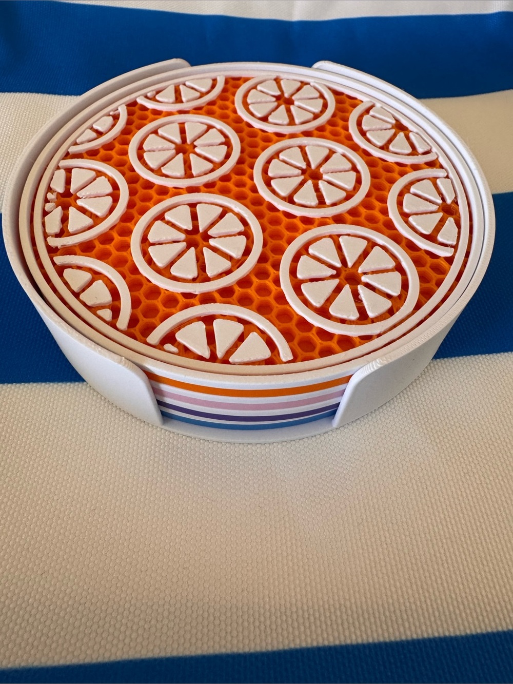 3D Printed Summer Motif Coaster Set NEW - Picture 2 of 5